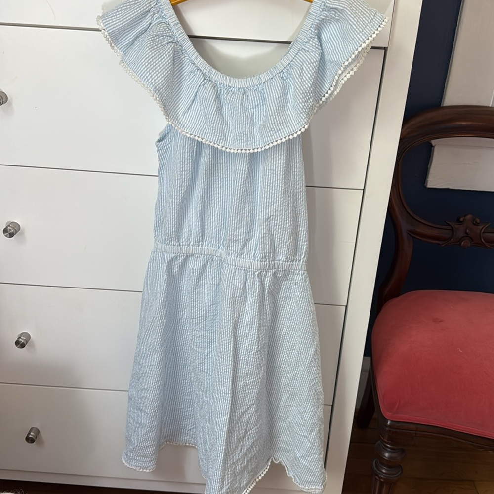 Light Blue Ruffled Kids Dress - Picture 2 of 3